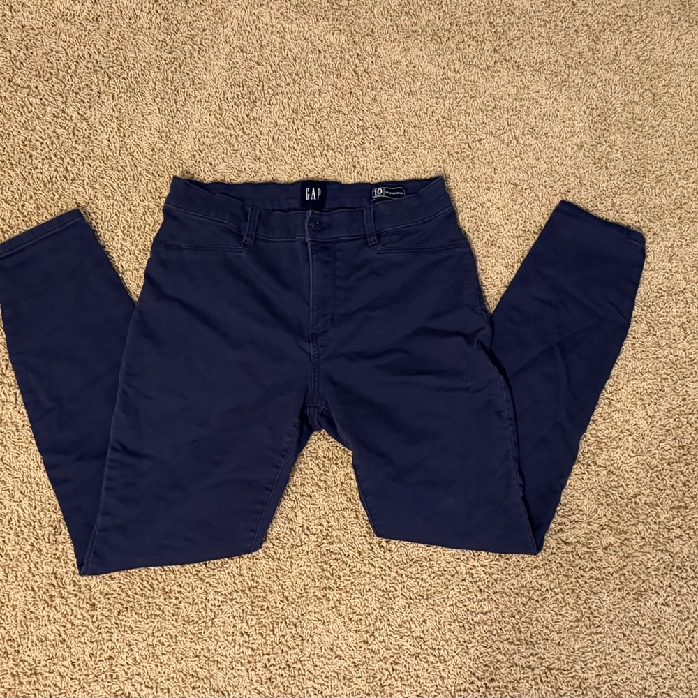Gap Navy Blue Stretch Skinny Chino Pants Size 10 - Picture 2 of 6